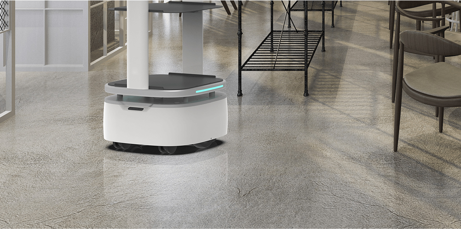 智能送餐机器人智能感应，一触即发